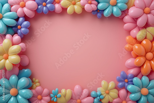 Flowers Frame Border Background - Space for Text 