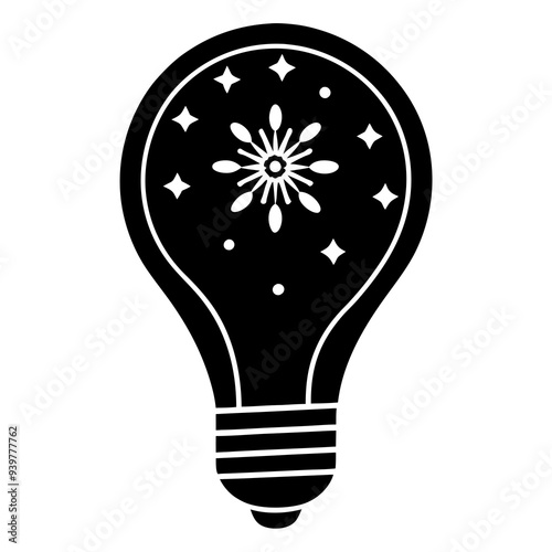 Christmas Light Bulb vector art illustration 