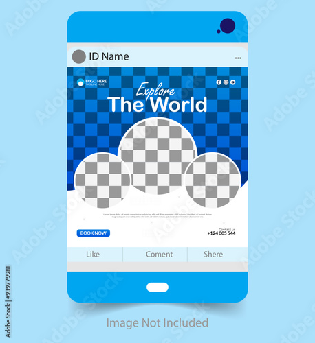 Travel Agency Facebook Post Design. 