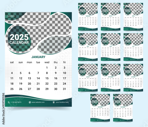 Unique Wall Calendar design template.