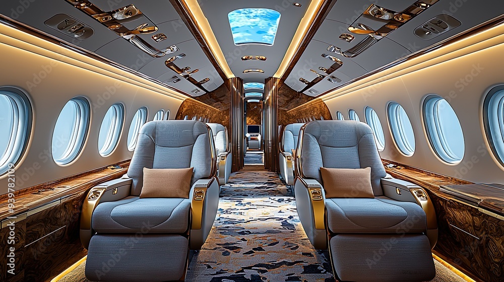 Fototapeta premium An interior view of a business jet (mov)