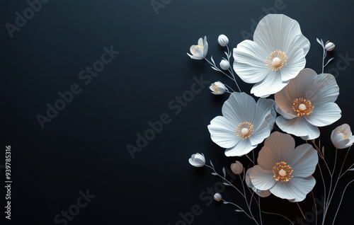 Flowers Frame Border Background - Space for Text	

