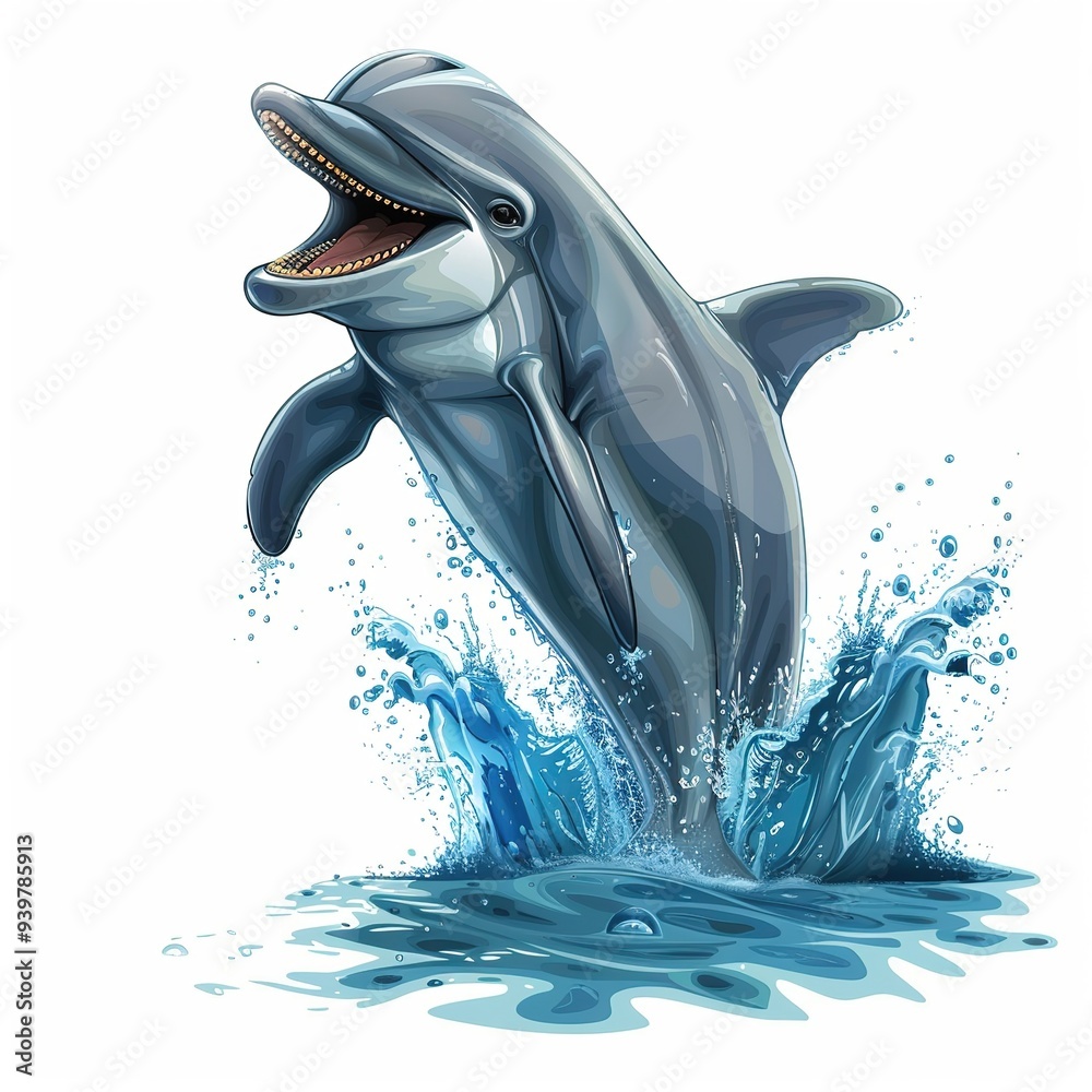 custom made wallpaper toronto digitalDolphin Surprise emotion fantasy animal cartoon isolated whitebackground