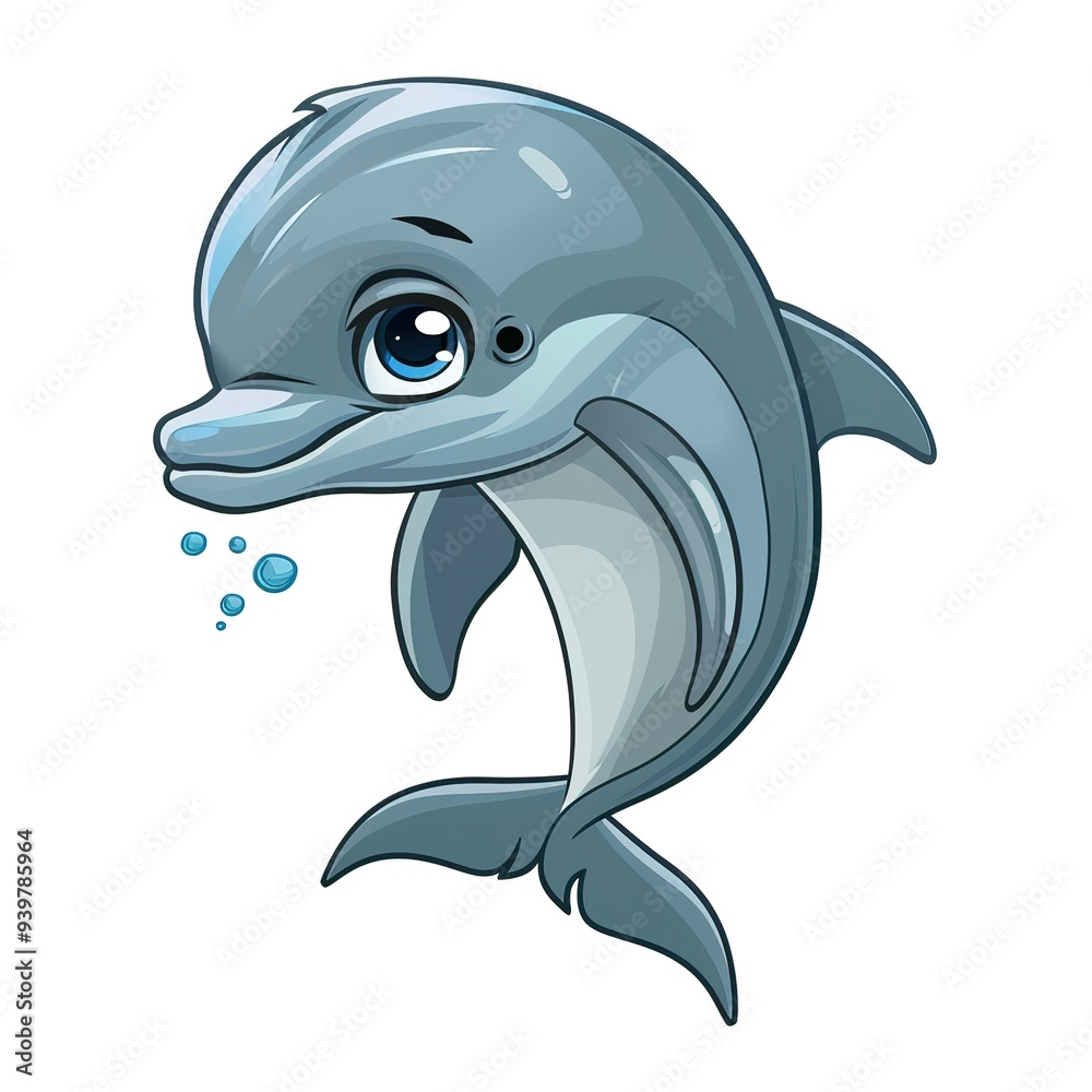 Naklejka premium Dolphin Sympathy emotion fantasy animal cartoon isolated whitebackground