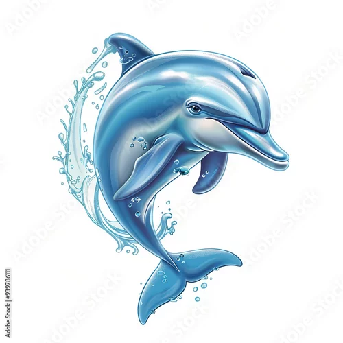 Fototapeta Dolphin Trust emotion fantasy animal cartoon isolated whitebackground