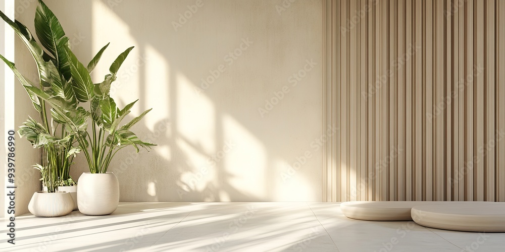Mockup of an interior background with plants of a beautiful house Mockup of an interior background with plants of a beautiful house