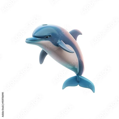 Fototapeta Dolphin Gravity element animal cartoon isolated whitebackground 16:9