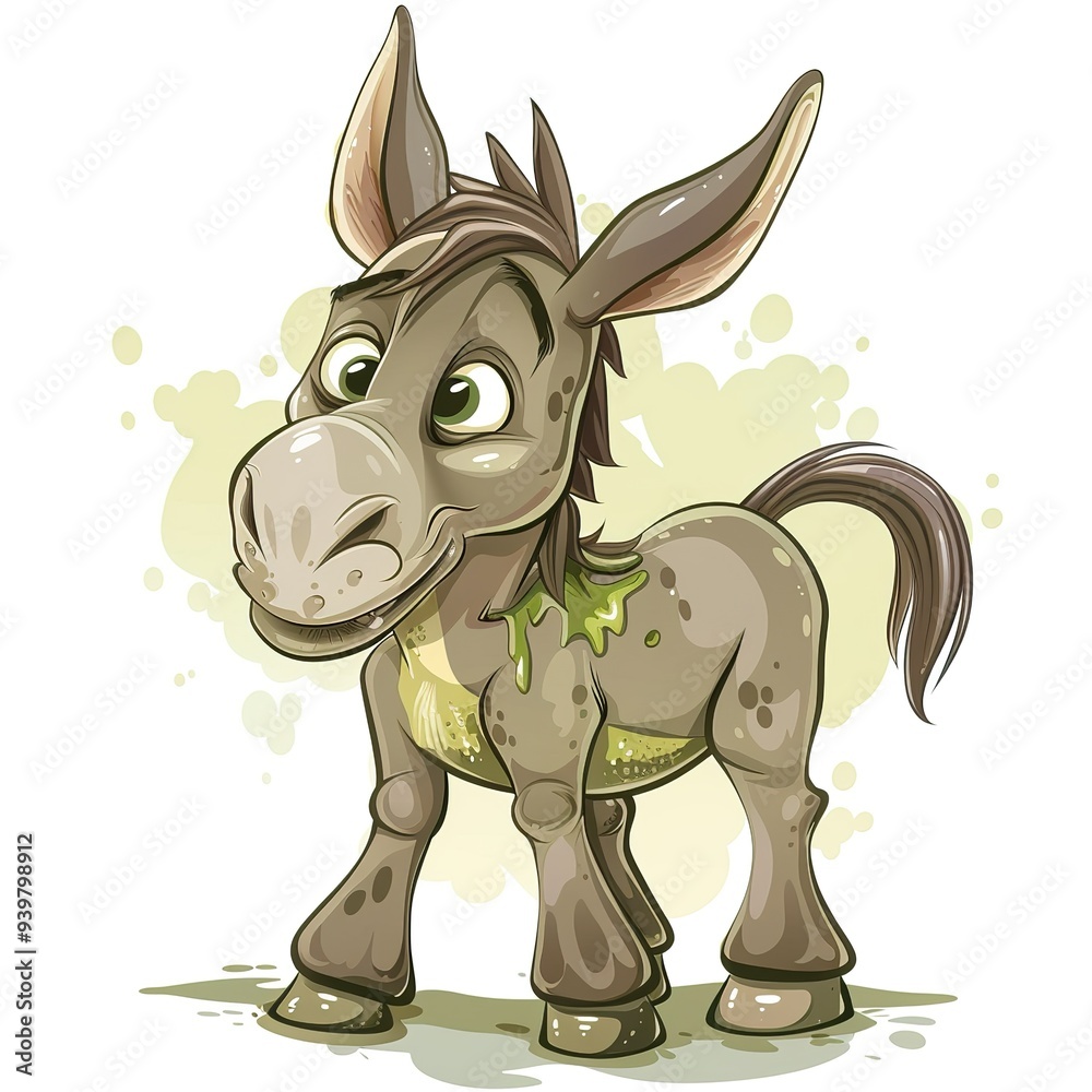 Fototapeta premium Donkey slime fantasy animal cartoon isolated whitebackground