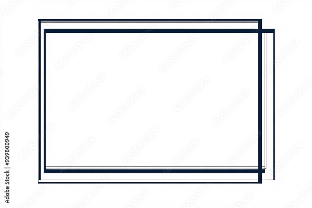 Minimalist rectangular frame in dark blue with slight shadow effect on a white background simple and clean modern design Minimalist rectangular frame in dark blue with slight shadow effect on a white background simple and clean modern design