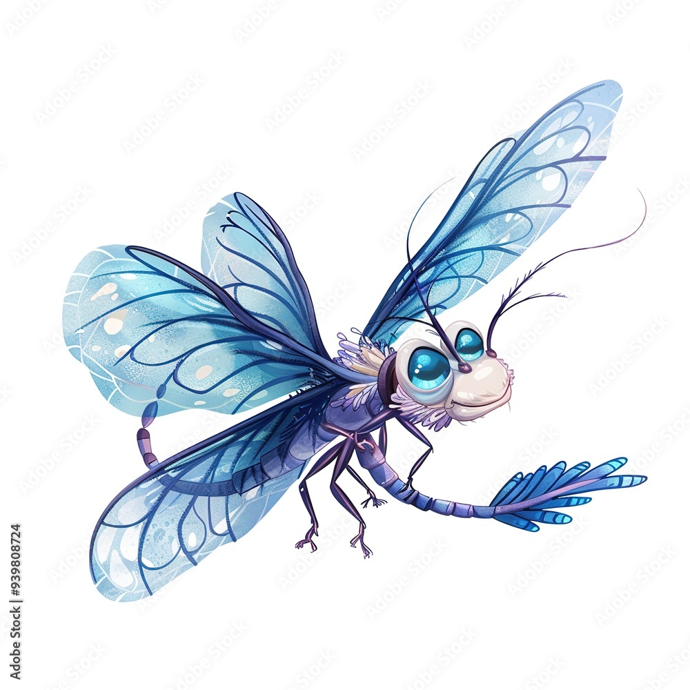 Dragonfly ghost fantasy animal cartoon isolated whitebackground Dragonfly ghost fantasy animal cartoon isolated whitebackground