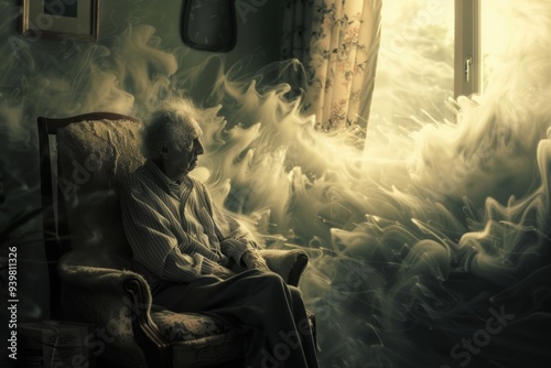 Artistic portrayals of old age focusing on psychological themes such as memory, wisdom, and loneliness photo