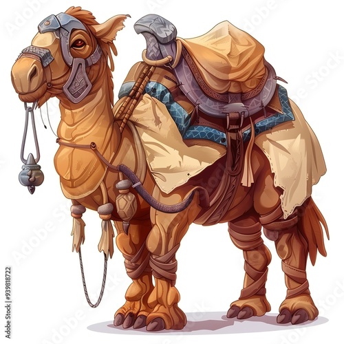 Dromedary Runesmith Occupation fantasy animal cartoon isolated whitebackground