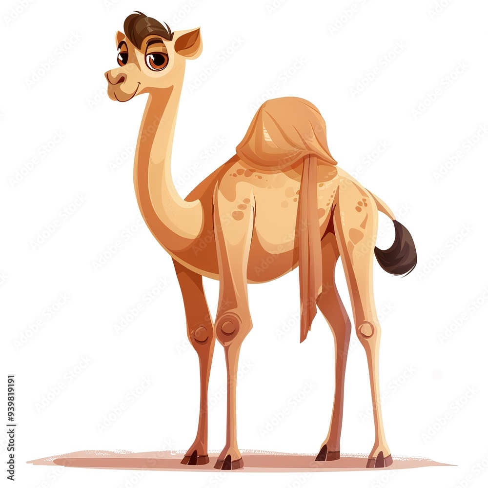 Naklejka premium Dromedary Spirit animal cartoon isolated whitebackground 16:9