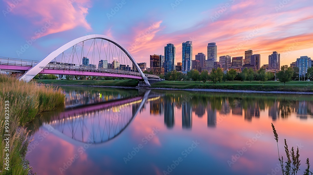 Fototapeta premium Modern City Square with Outdoor Seating and Urban Architecture on a Sunny Day