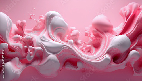 Pink white Abstract Fluid Fluffy liquid background Seamless Shapes and Blobs Desktop Wallpaper