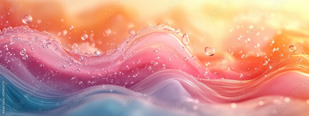 Abstract Water Waves and Bubbles with Vibrant Colors Abstract Water Waves and Bubbles with Vibrant Colors