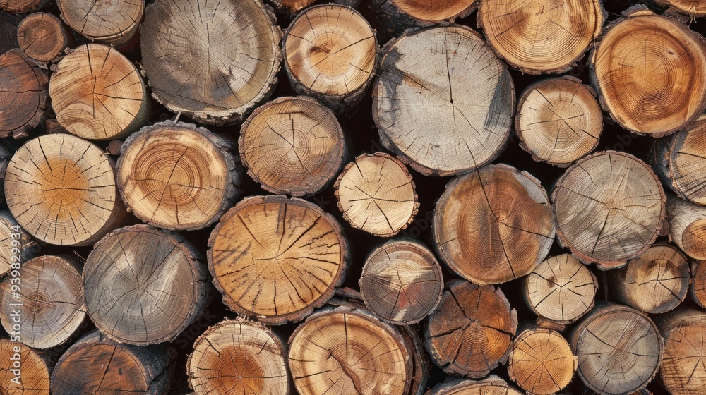 Stacked Wood Logs - Nature's Beauty in Detail Stacked Wood Logs - Nature's Beauty in Detail