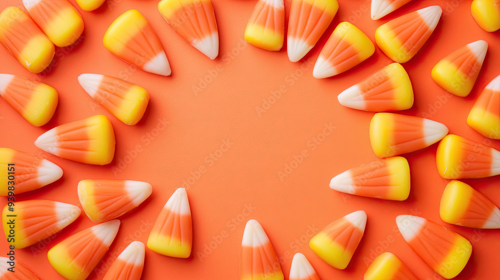 Candy Corn graphic frame border with copyspace - background with candy ...