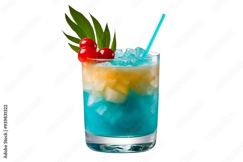blue Hawaii cocktail on transparent background blue Hawaii cocktail on transparent background