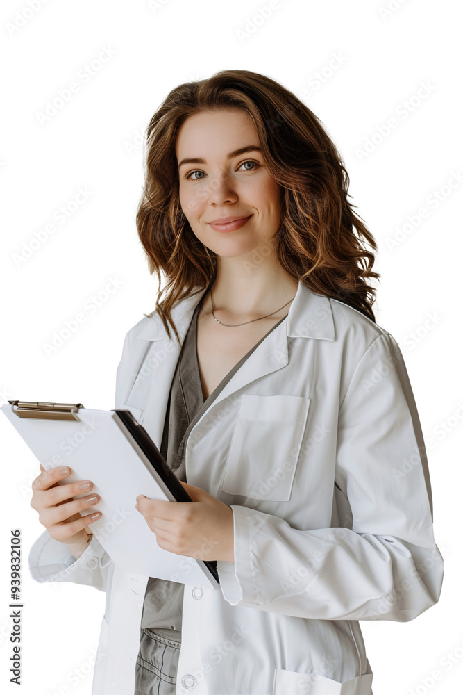Portrait of young woman nurse with notepad in hands ai generated image Portrait of young woman nurse with notepad in hands ai generated image