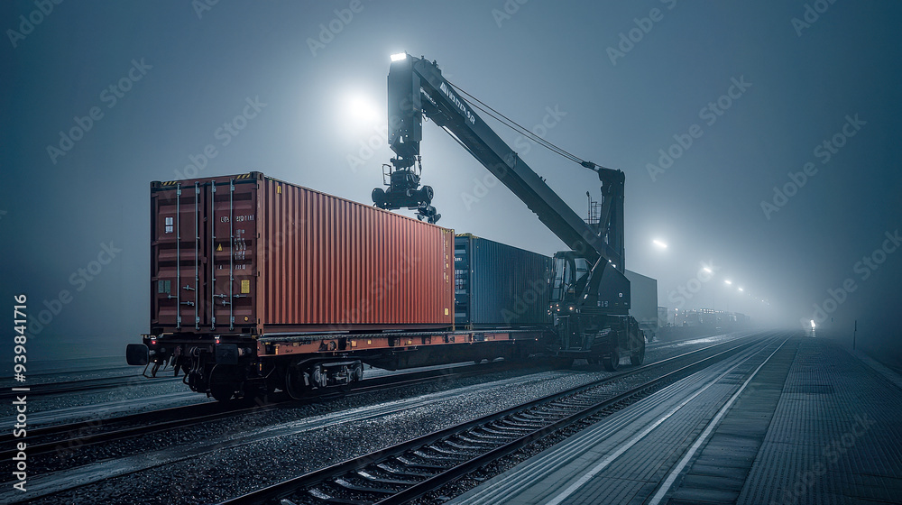 Global Trade in Motion A Cargo Container Being Lifted by a Crane Against Symbolizing the Vital Role of Transportation and Logistics in International Commerce Global Trade in Motion A Cargo Container Being Lifted by a Crane Against Symbolizing the Vital Role of Transportation and Logistics in International Commerce