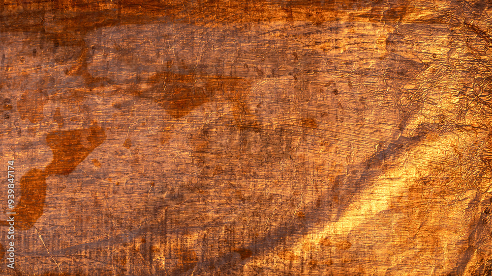 Naklejka premium Golden light illuminating a rough textured surface in the background