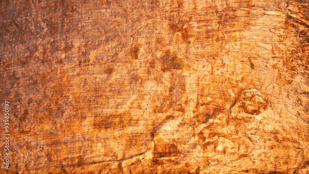 Fototapeta premium Abstract effect created by scratches and marks on a rusty orange metal texture