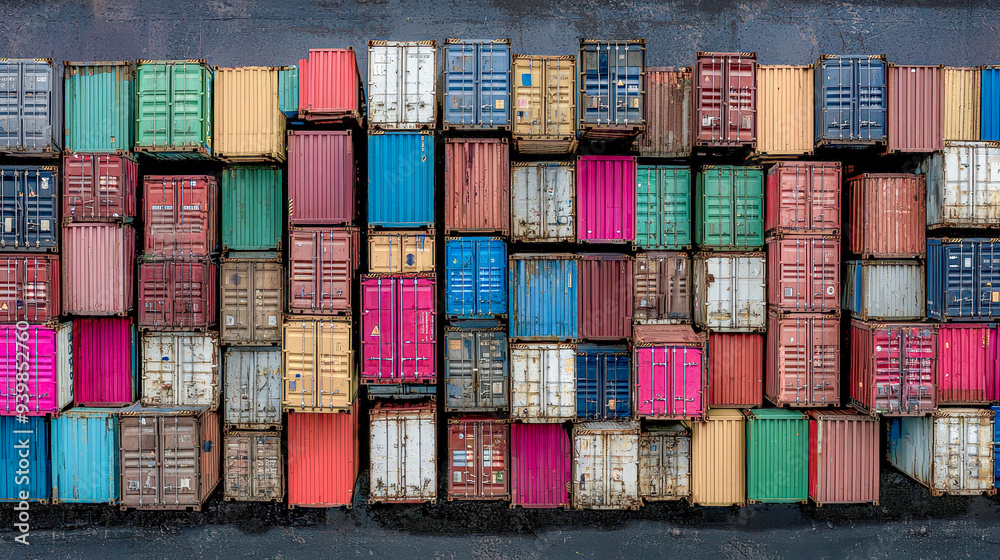 Fototapeta premium Global Trade in Motion A Cargo Container Being Lifted by a Crane Against Symbolizing the Vital Role of Transportation and Logistics in International Commerce