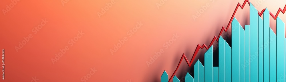 Dynamic graph showcasing growth trends with striking colors, ideal for business and financial presentations. Dynamic graph showcasing growth trends with striking colors, ideal for business and financial presentations.