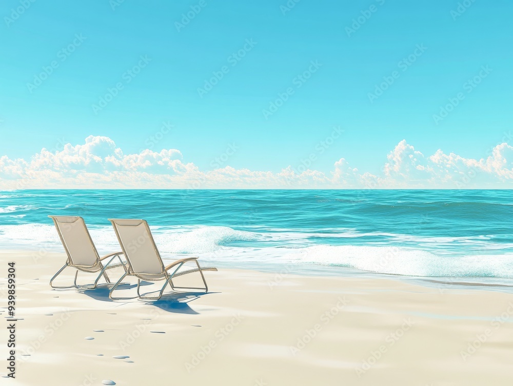Tranquil Beach SceneWhite Sand and Gentle Waves at Sunset Tranquil Beach SceneWhite Sand and Gentle Waves at Sunset
