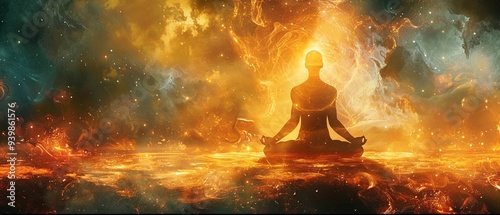 Concept of meditation and spiritual practice, expanding of consciousness