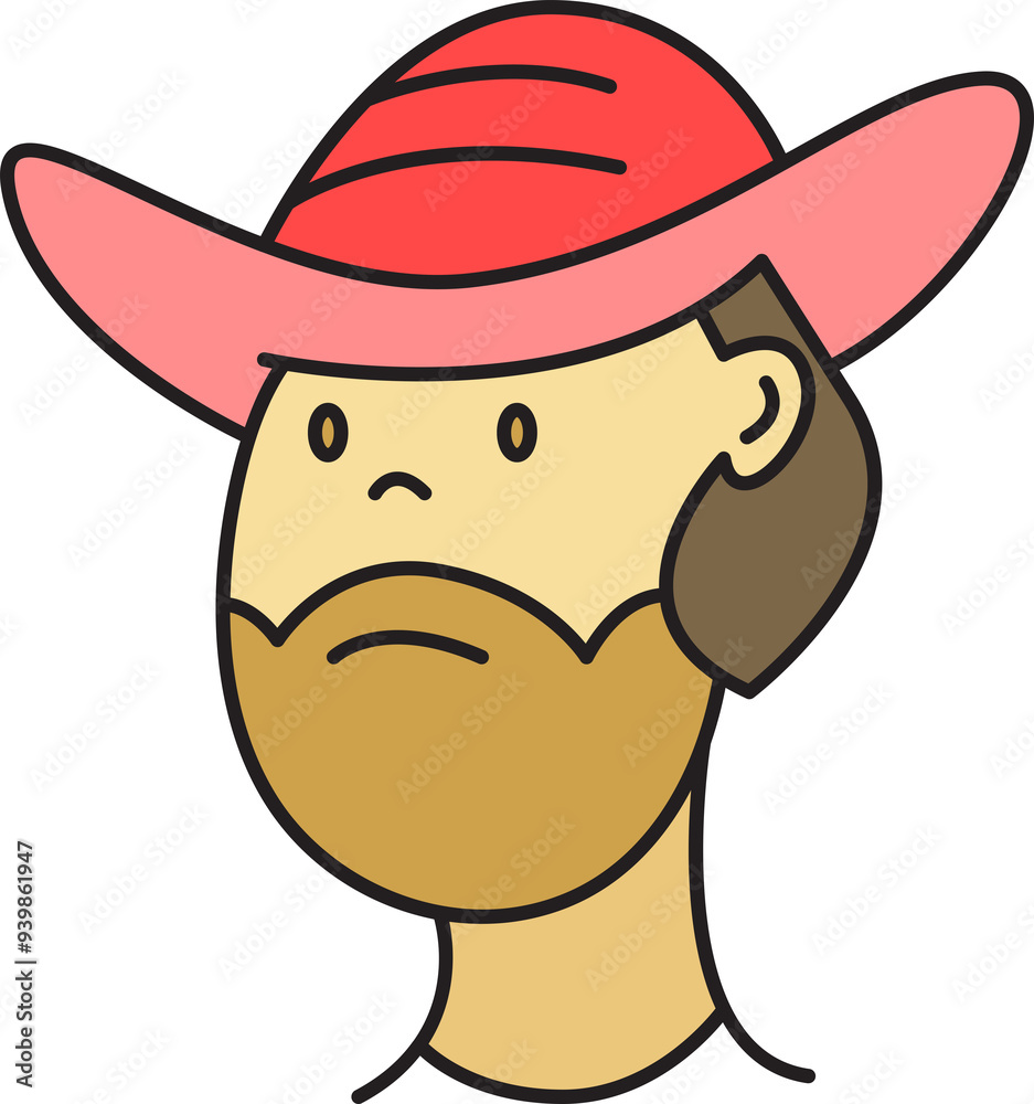 Beard Man Character Icon Beard Man Character Icon
