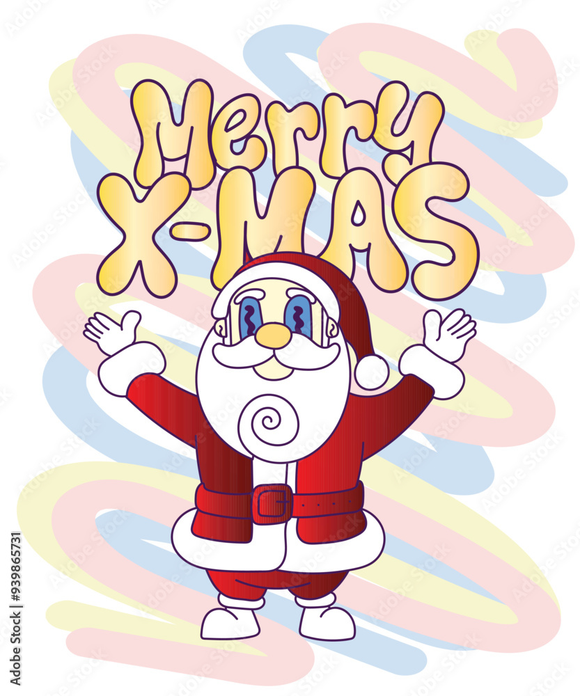 Fototapeta premium doodle pop art christmas background vector design