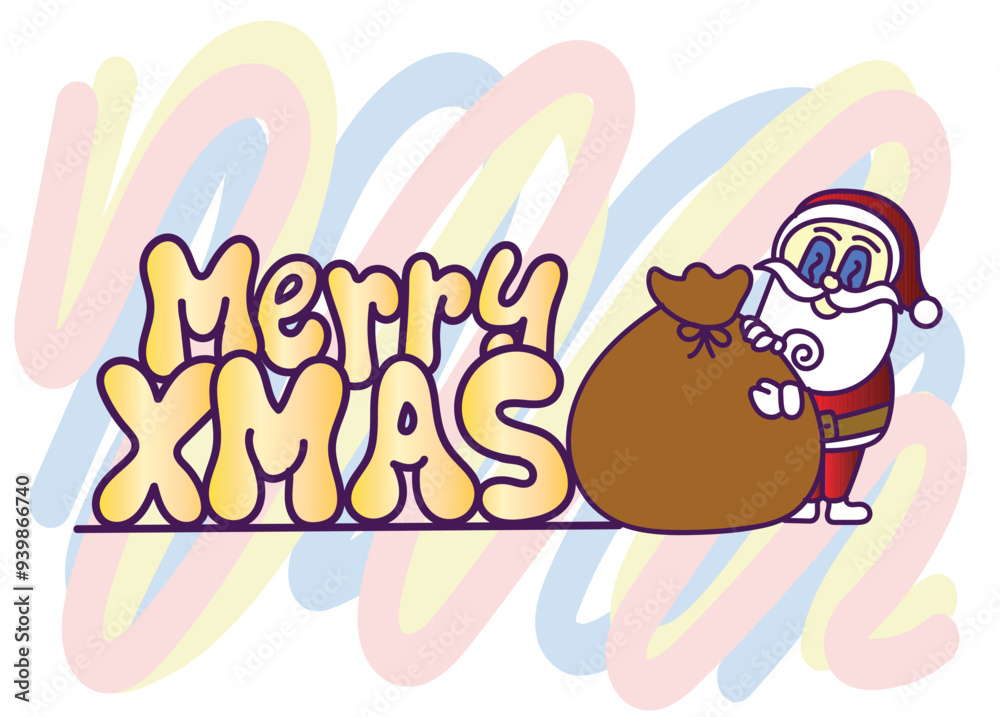 Naklejka premium doodle pop art christmas background vector design
