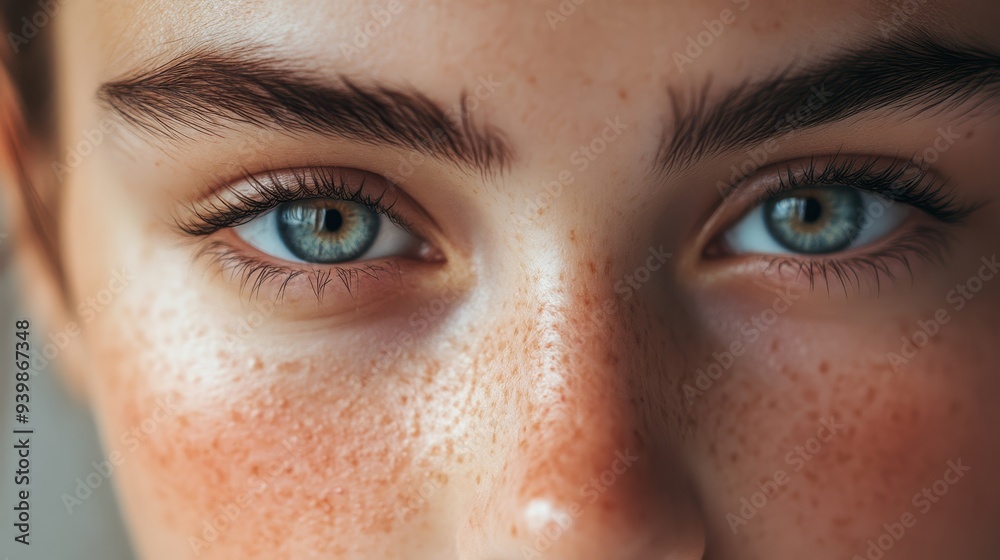 Close-up woman face. Detailed skin texture Close-up woman face. Detailed skin texture