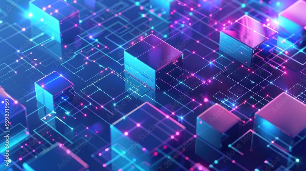 Abstract 3D Network - Digital Technology Abstract 3D Network - Digital Technology