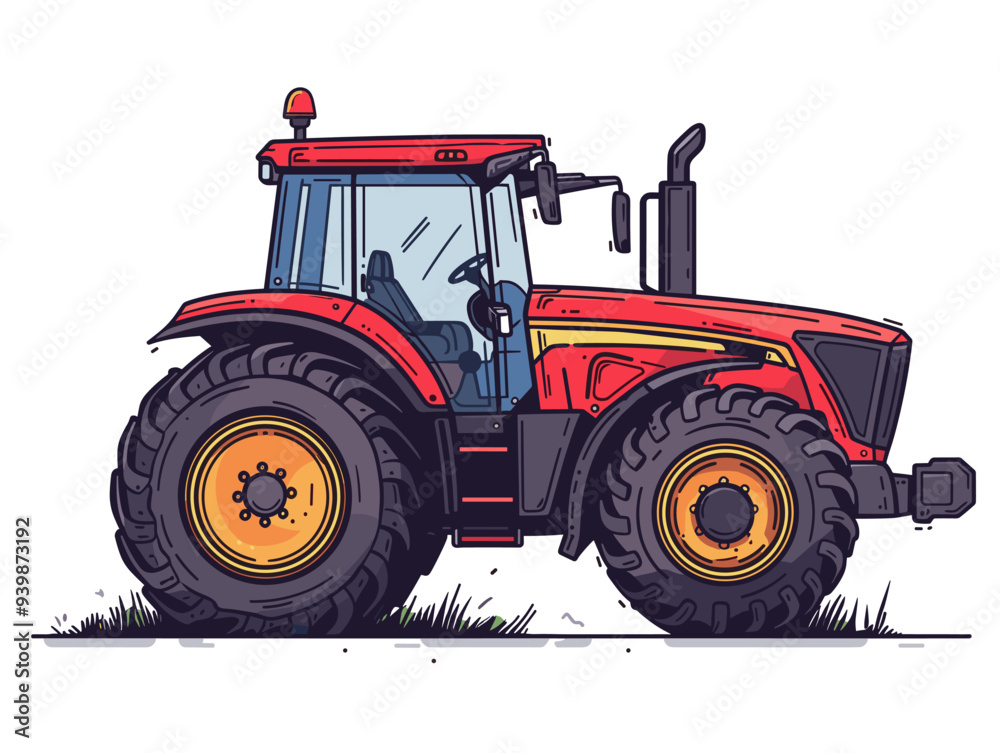 Obraz premium Tractor. Vector illustration. Isolated on white background