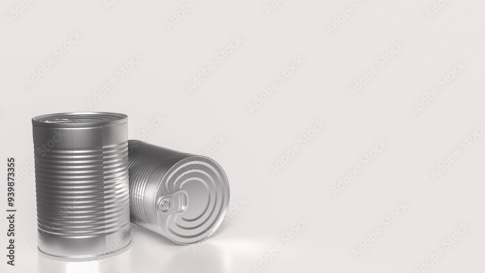 The Can metal for  food or health concept 3d rendering.