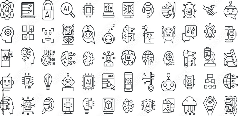 MACHINE LEARNING EDITABLE ICON SET MACHINE LEARNING EDITABLE ICON SET