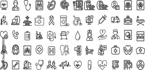 MEDICAL CHECK EDITABLE ICON SET 