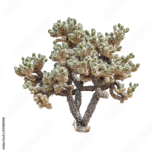 Cholla cactus, isolated on white background