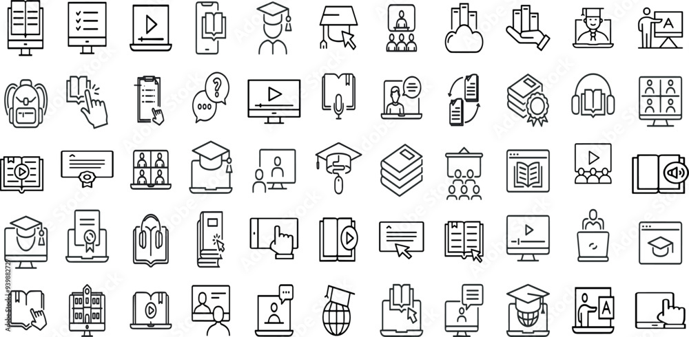 ONLINE EDUCATION EDITABLE ICON SET ONLINE EDUCATION EDITABLE ICON SET