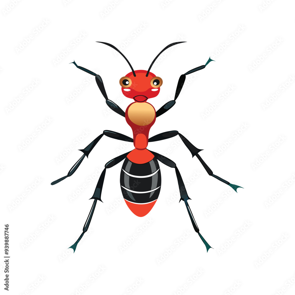 Fototapeta premium Ants color Icon insect on White Vector Backgrounds.