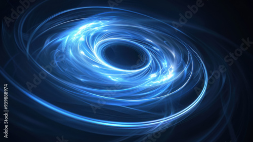 A blue spiral with a lot of blue lines