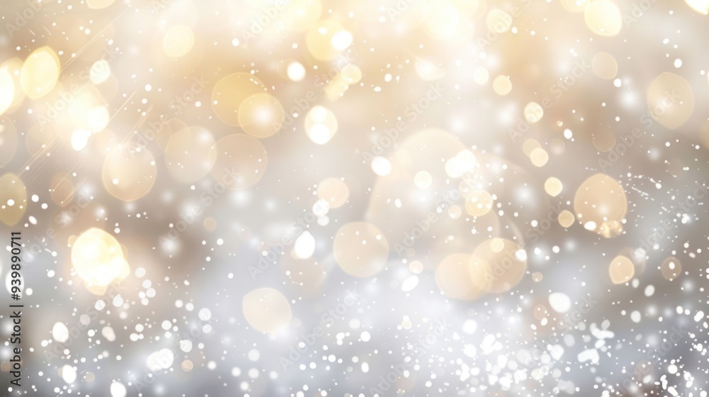 Golden Bokeh Lights with Snow Golden Bokeh Lights with Snow