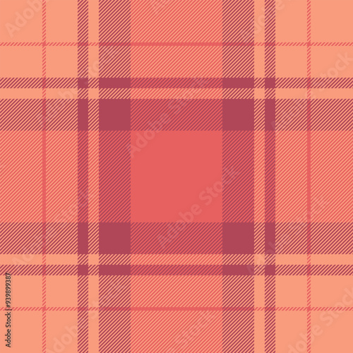 Chequered vector tartan fabric, pop seamless texture pattern. Various check textile plaid background in red color.