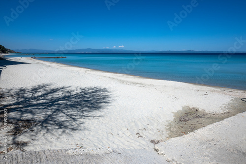 Kassandra coastline near town of Kallithea, Chalkidiki, Greece