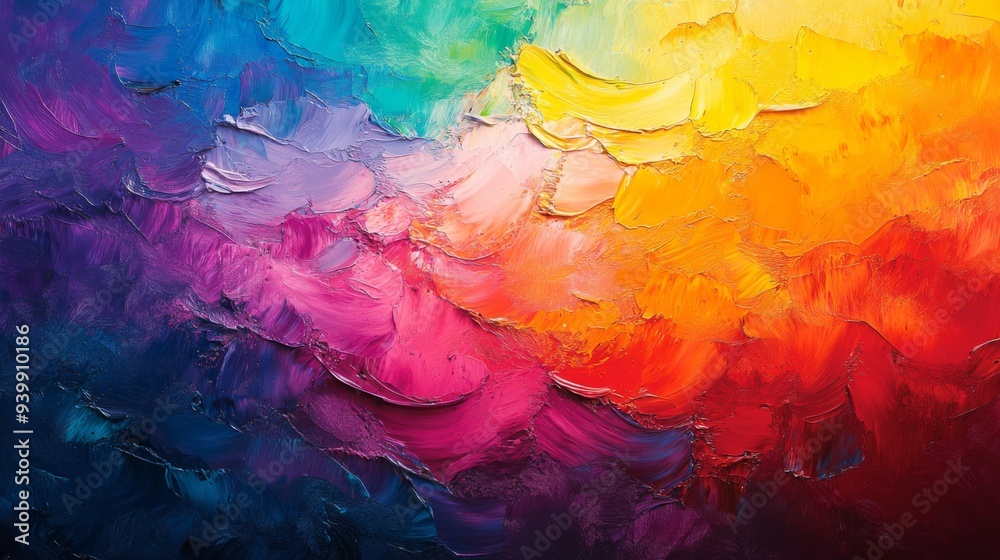 Fototapeta premium Abstract Colorful Oil Painting