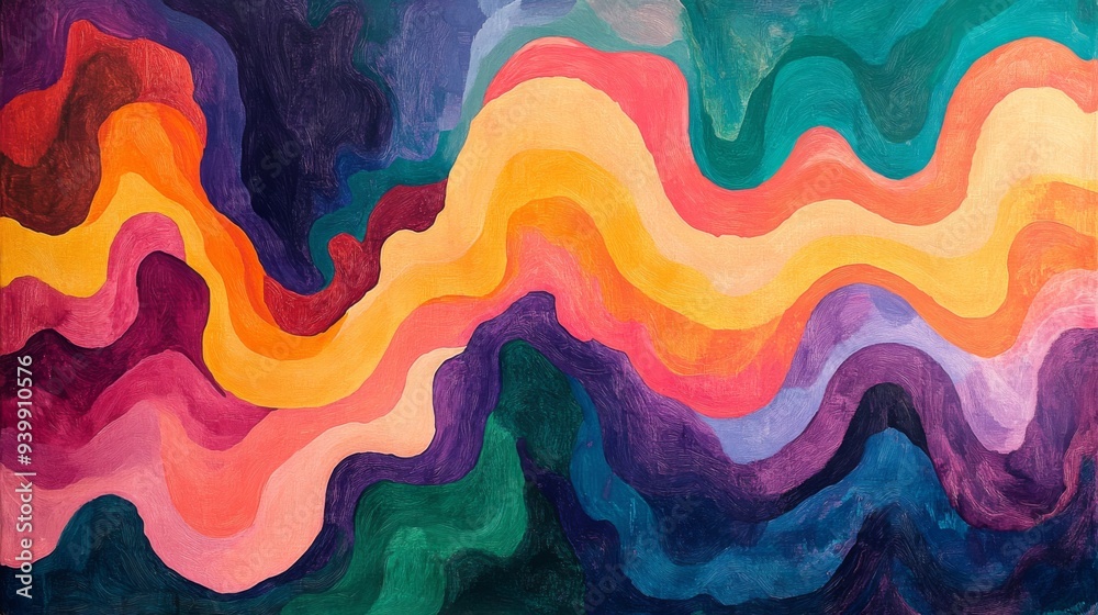 Colorful Abstract Wave Painting Colorful Abstract Wave Painting