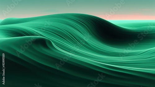 Flowing emerald waves